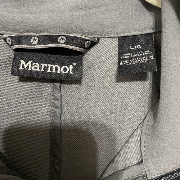 Marmot Tempo Jacket Mens Sz L Gray Full Zip Long Sleeve Pockets Xandr Logo - Picture 6 of 9